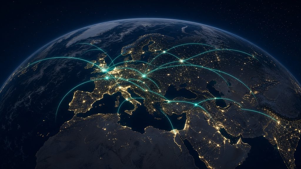 World map illustrating international training markets