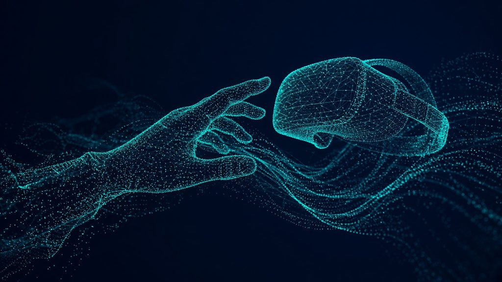 Abstract visualisation of VR simulation technology